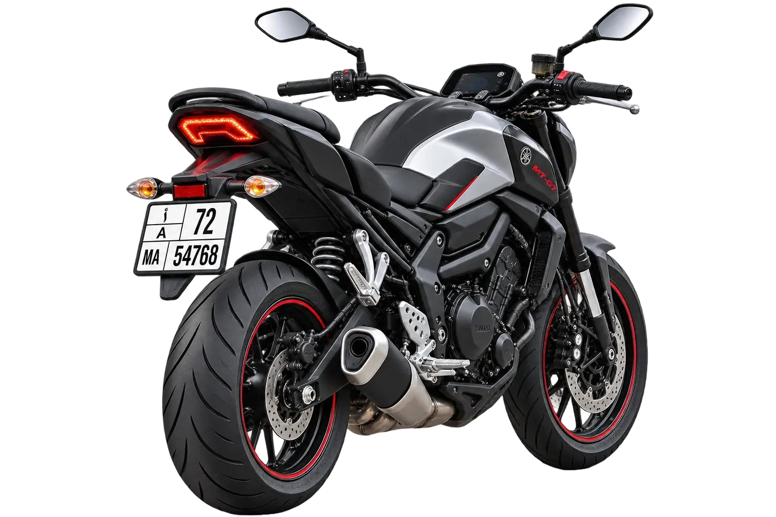 Moto avec plaque